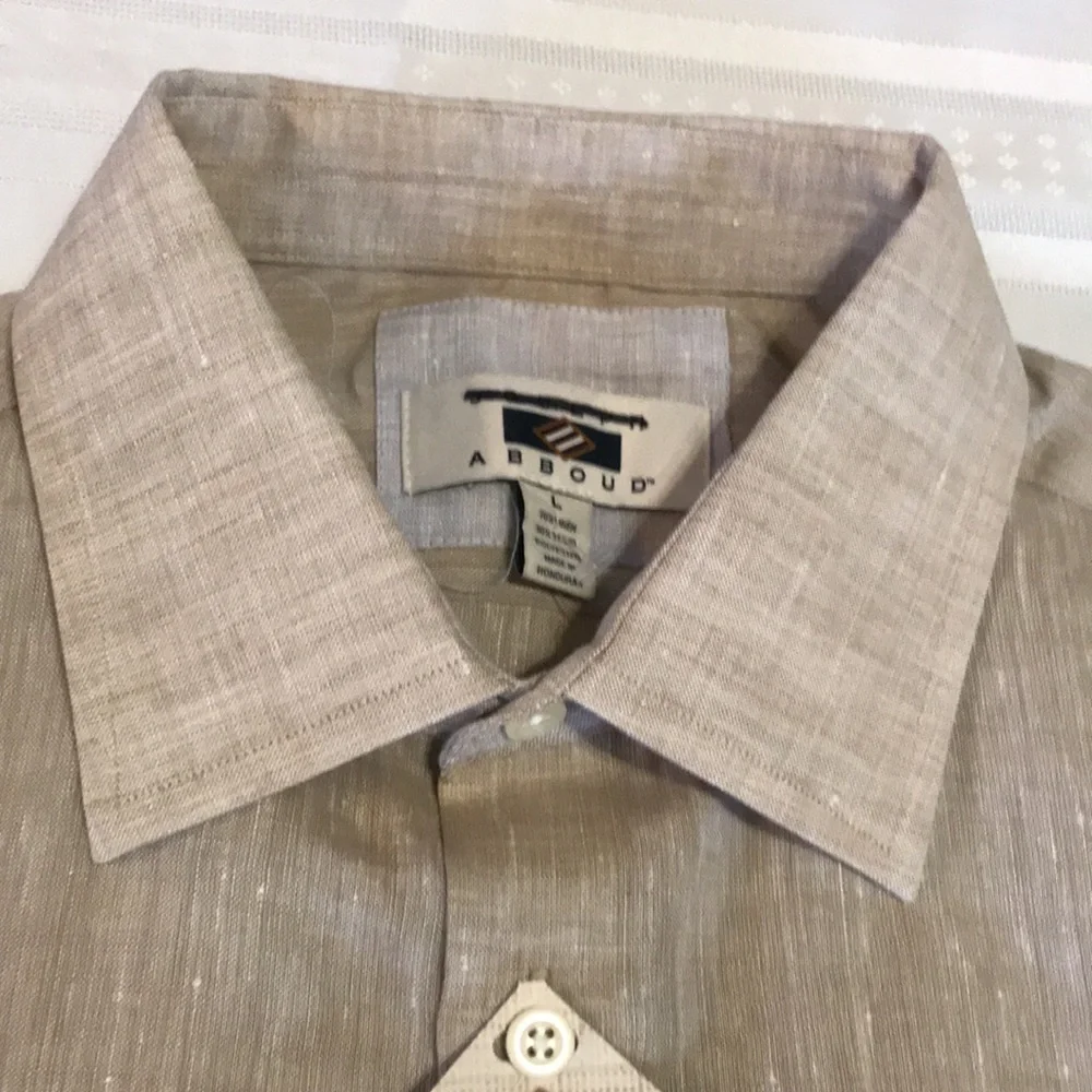 ❤️230)NWT Mens long sleeve casual shirt in putty. Multiple sizes Aero Linen - Picture 8 of 9